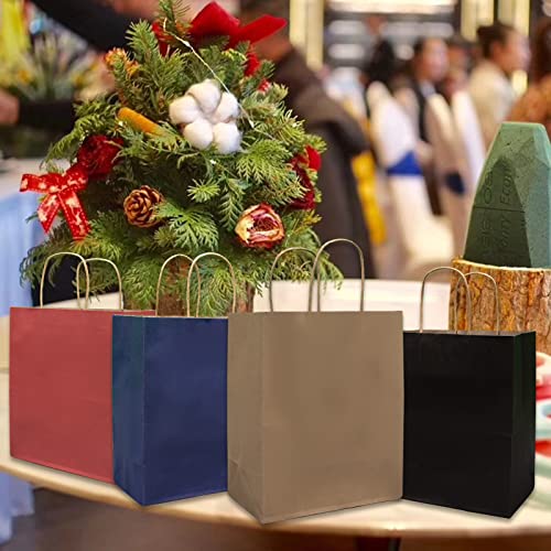 vanhel 50 PCS Gift Bags with Handles,8 x 4.25 x 10.5 Inches,Brown Paper Bags with Handles bulk, Shopping Bags, Party Bags, Retail Bags, Merchandise Bags, Favor Bags - Thumbnail 5