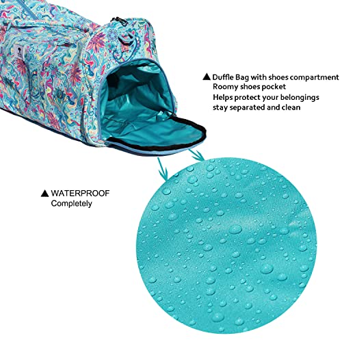 Gradient Colors Gym Duffel Bag, Travel Weekender Bag For Wome With A Toiletry Bag