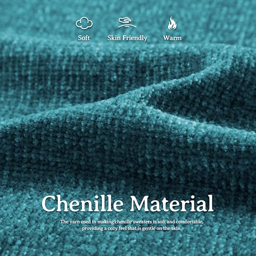 Image of Simple&Opulence Women's Chenille Sweater Crewneck Long Sleeve Pullover Ribbed Cuff Hem Round Neck Jumper Tops