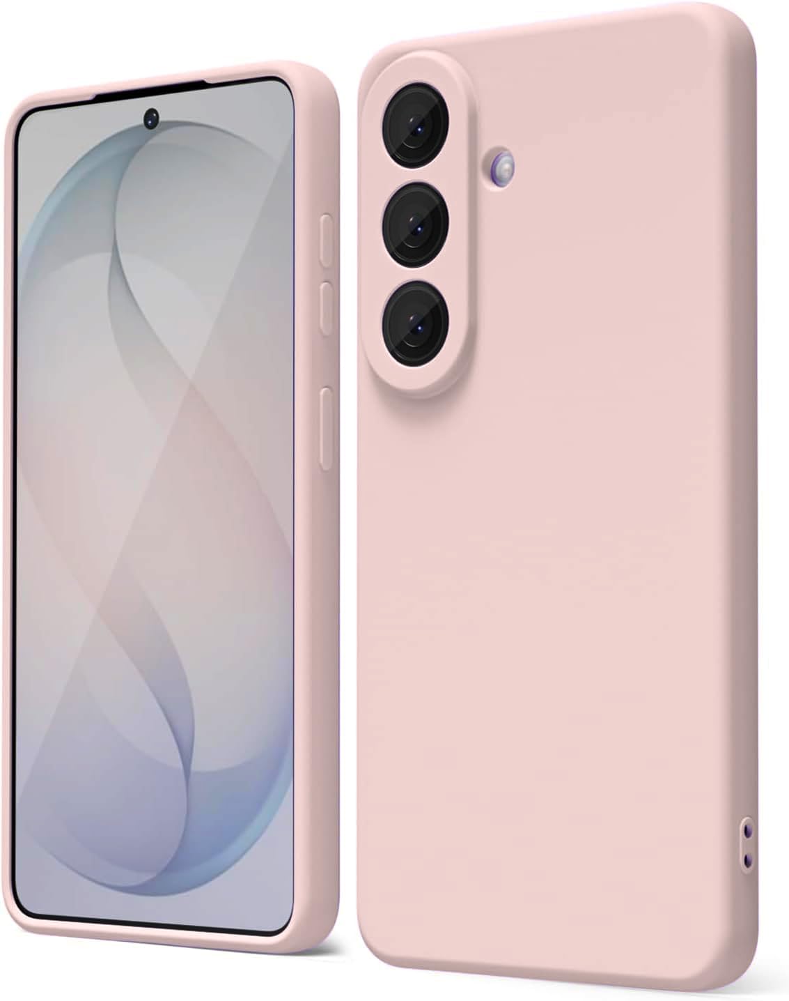 DIZORO Microfiber Candy Case Compatible with Samsung S26 5G Smooth Touch Cushion Liquid Soft Silicone Gel Rubber Phone Cases Non-Slip Full Body Protective Shockproof Back Cover - Sand Pink-image-49
