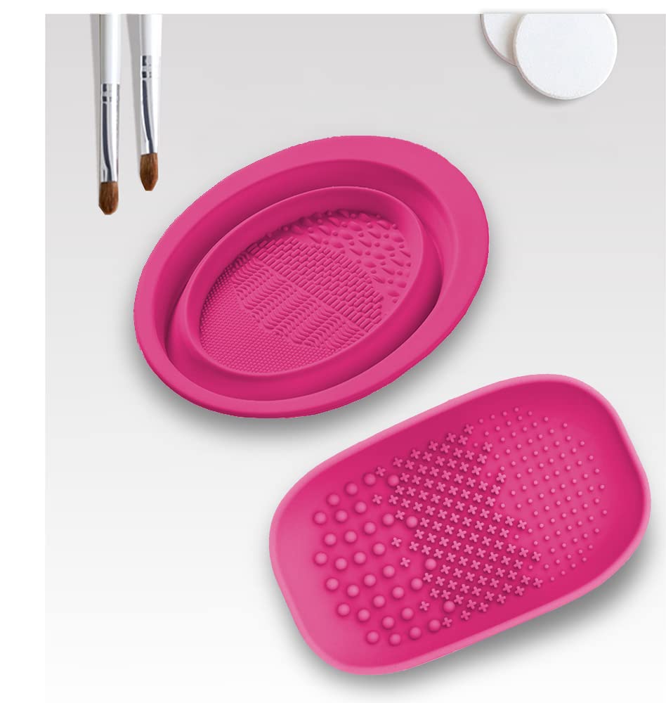 Rehaba KOMIA Makeup Brush Cleaning Mats & Makeup Brush Cleaning Bowl,Silicone Makeup