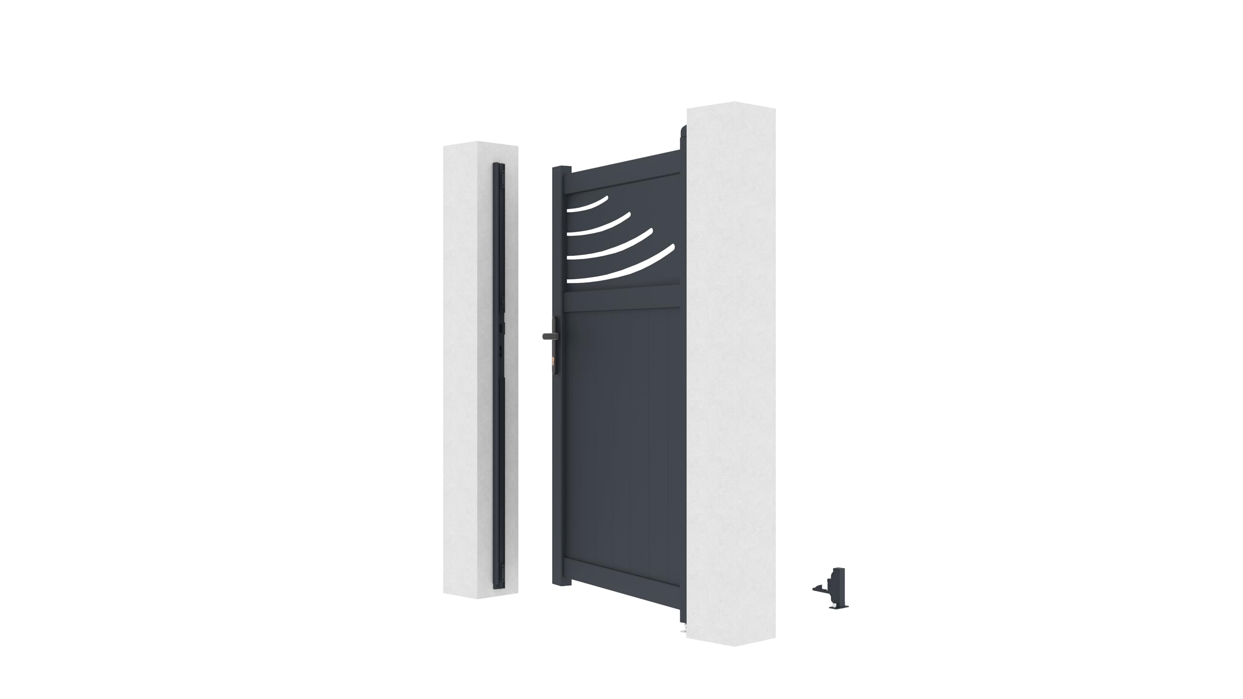 Casanoov Portillon 1m HALTI H.160cm aluminium gris