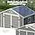 LUXOAK 5.5 x 4.4 ft Resin Storage Shed with Floor, Tool Shed Outdoor Storage with Window, Vents, and Stainless Steel Cores, for Lawnmowers/Bicycles/Pool Supplies, Grey