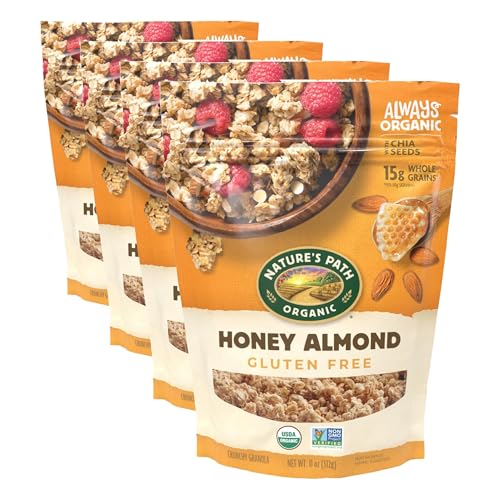 Image of Nature's Path Organic Honey Almond Granola, 11 oz (Pack of 4), Gluten Free, Non-GMO