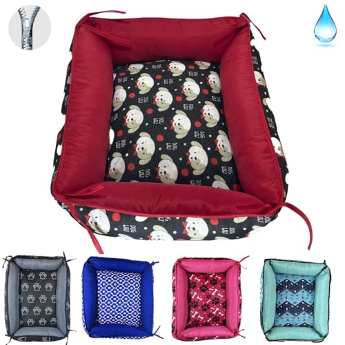 Caminha Pet Cama Lavável Premium Com Zíper Cachorro Gato Escolha a Cor (Azul,Grande Porte)