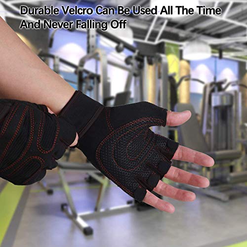 Image of serveuttam Ventilated Workout Gloves Men Women, Gym Exercise Gloves, Weight Lifting Gloves with High Elastic Wrist Strap, Suit for Dumbbell, Exercise,Cycling, Fitness, Cross Training (One Size)