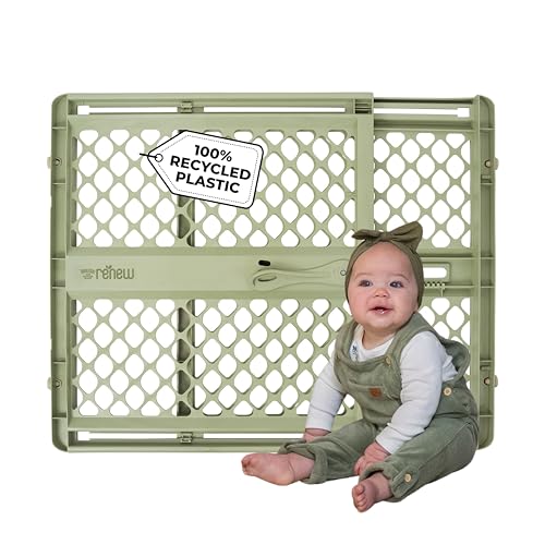 Toddleroo by North States - ReNew 100% Recycled Plastic Baby Gate for Doorway; Sturdy for Indoor & Outdoor Use: Pressure Mounted, No Drill Gate; Made...