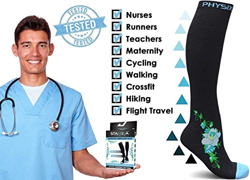 Image of Physix Gear Compression Socks 20-30 mmHg - Men & Women - Running, Nurses, Shin Splints, Flight, Travel