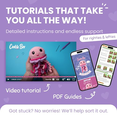 image for Cookie Box Original Crochet Kit for Beginners – Gift Set to Make Jel