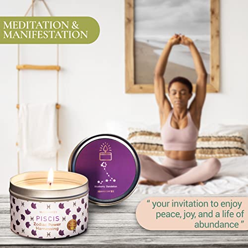 Magnificent 101 Pisces Zodiac Sign Candle – Scented Soy Wax – Choose Your Birthdate – Make Great Gifts For Horoscope Astrology Fans – 6Oz Tin Holder Ideal For Men’s And Women’s Décor Styles #TOP5