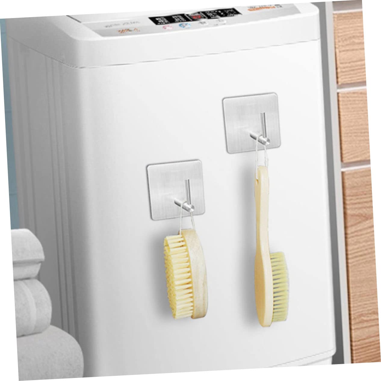 NUOBESTY 2 Ensembles Crochet Multifonction sans Clous pour La Maison Support pour Articles Divers Support pour Mouchoirs Cintre De Cuisine Salle De Bain en Acier 2 pièces * 2