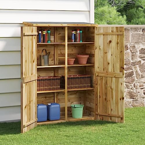 Vetnasa Cobertizo de Herramientas Madera Pino impregnada 123x45x171 cm Casa y jardín, Jardín, Artículos de Exterior, Estructuras de Exteriores, Cobertizos Marrón 98,77 KG