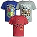 HARRY POTTER Hogwarts T-Shirt à Manches Courtes pour Bébé Enfant Garçon Bleu, Gris, Rouge 4-5 Ans (Lot de 3)