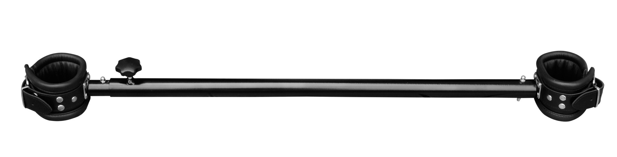 BDSM Profi Metall Spreizstange mit Bondage Leder Fußfesseln, schwarz