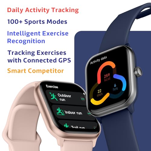 Image of OCTANDRA Pulse 2 VeryFit 1.85 inch AMOLED Smart Watch - Bluetooth Answer Call Alexa Body Energy Heart Rate Oxygen Saturation Sleep Monitor Step Tracker - IP68 Fitness Watches for Men Women (GTX10) (Black)