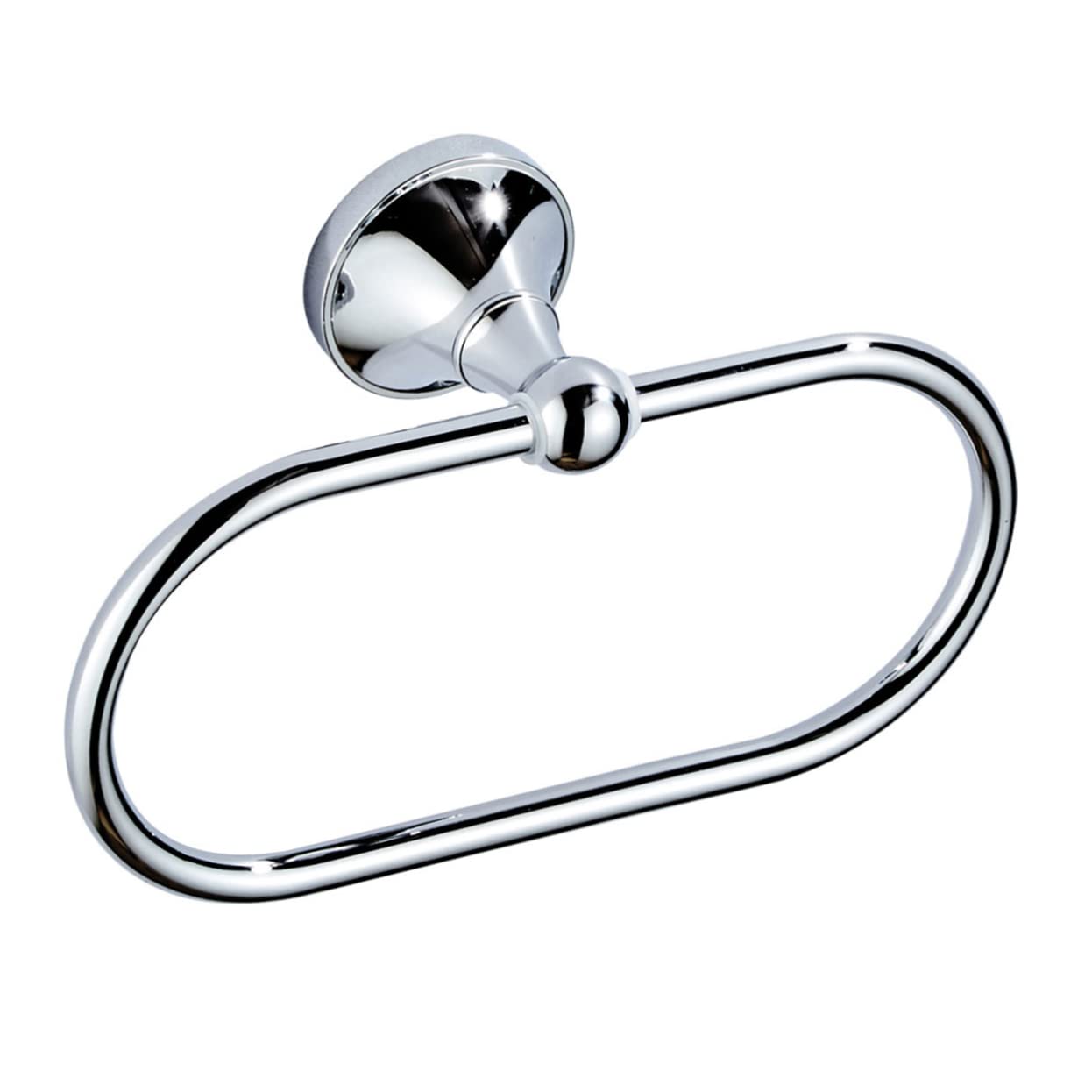 Anello Portasciugamani Ovale da Parete Bagno Argento in Rame | Installazione Semplice, Finitura Moderna Essenziale, Uso per Cucina e Casa