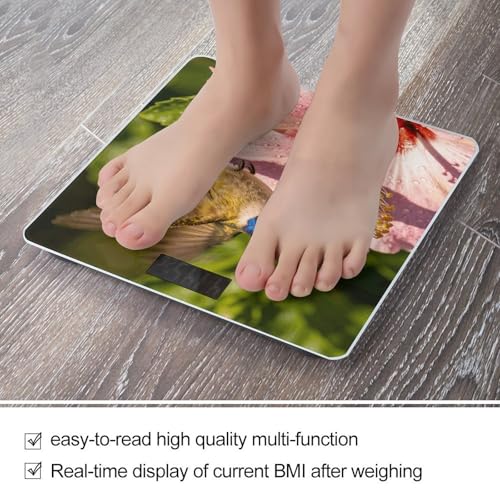 Báscula digital de baño con vidrio templado y pantalla LED miniatura 5