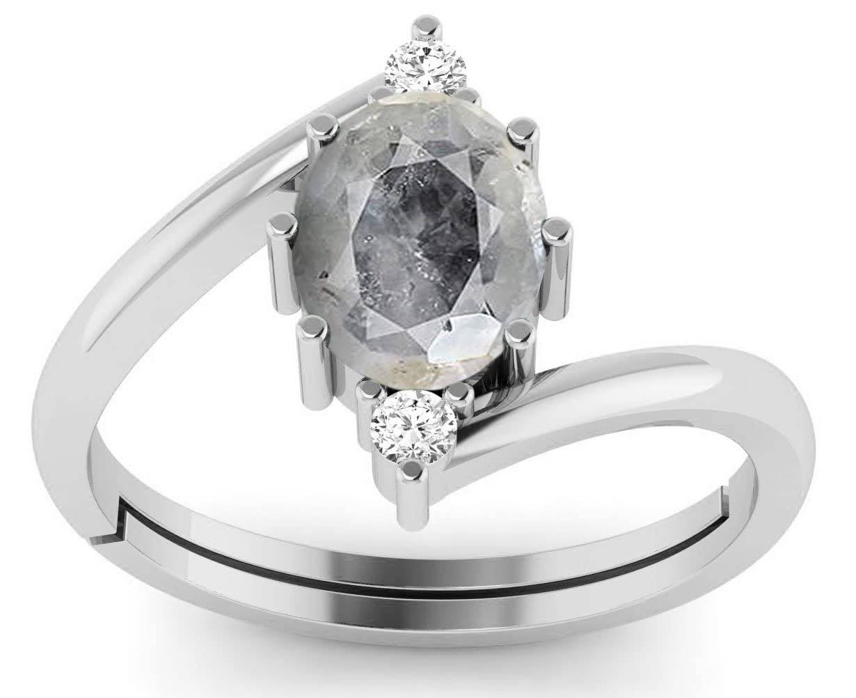LMDPRAJAPATIS 10.25 Ratti /9.50 Carat Natural Certified White Sapphire Gemstone Silver Plated Adjustable Ring For Men And Women (Lab Certificate) (B0B461FT9Z) Amazon Price History, Amazon Price Tracker