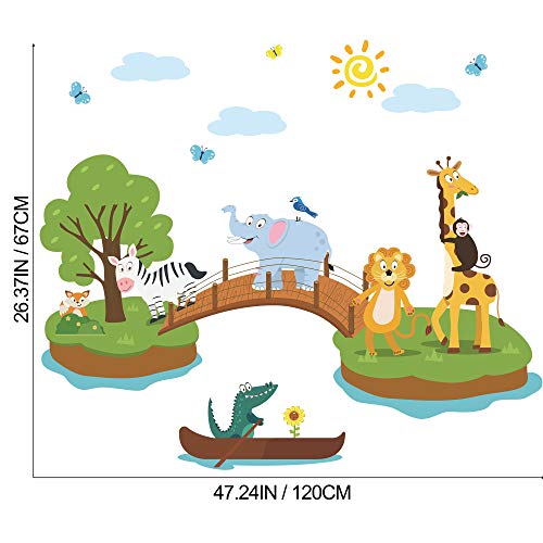 Vinilos decorativos removibles 3D animales selva gigante miniatura 2