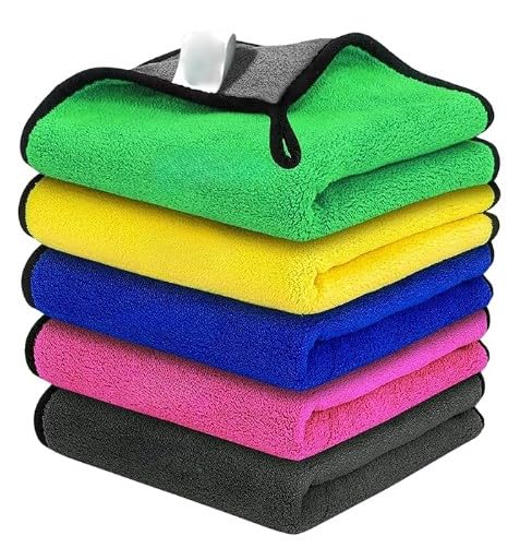 Microfiber Towel for Car Cleaning 600 GSM - Micro Fiber Cleaning Towel, Cloth for Dusting Washing & Mirror Glass Cleaning, Microfibre Cloth for Drying & for Car Detailing (5)-image-12