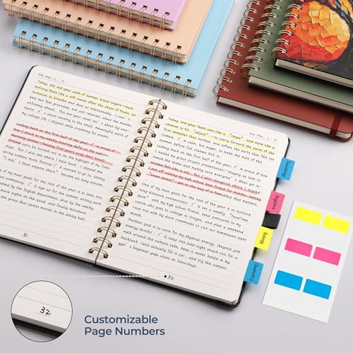 AHGXG Spiral Journal Notebook, 160 Lined Pages, A5 Medium Size (5.7'' x 8.3''), for Men & Women, Journaling, Writing, Work & Office, Hardcover, 100 GSM Thick Paper (Colourful Tree) - Image 5