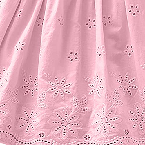 Vestido de verão para meninas, estampa floral, colete vazado, alça de laço, saia suspensória, casual