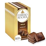 Ferrero Rocher Premium Chocolate Bars, 8 Pack, Chocolate Hazelnut 3.1 oz Each