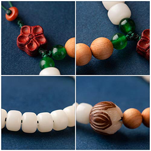 VILLCASE Encanto Do Telefone da Sorte Branco Jade Bodhi Lotus Chaveiro Enfeite de Suspensão Do Inter