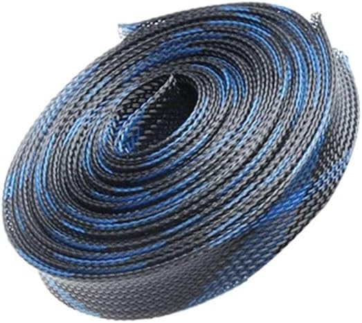 Expandable Sleeving Self-Closing Braided Cable Wrap Overlaps by 25% Loom Split, for Pipe Wire Protection Sleeve 5m(15MM)