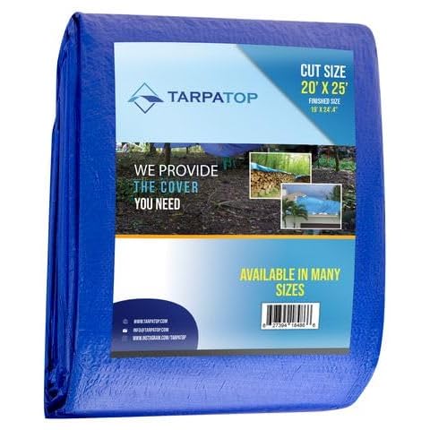 Waterproof Multi-Purpose Poly Tarp – Tarpaulin Protector for Cars, Boats, Construction Contractors, Campers, and Emergency Shelter. Rot, Rust and UV Resistant Protection Sheet (Blue, 20x25-2 Pack) Cover