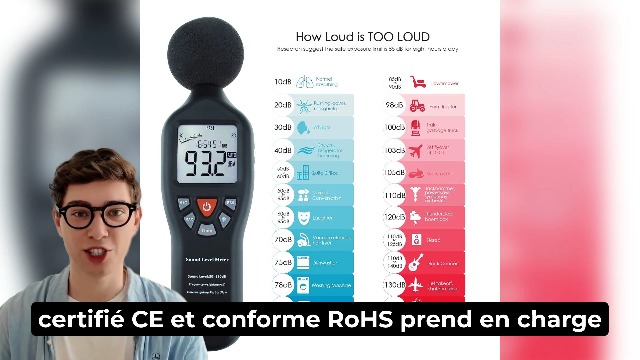 HoldPeak Sonomètre Decibelmetre 882A (30-130 dBA/dBC) avec Rétroéclairage LCD, Maintien Maximum HoldPeak Sonomètre Decibelmetre 882A (30-130 dBA/dBC) avec Rétroéclairage LCD, Maintien Maximum