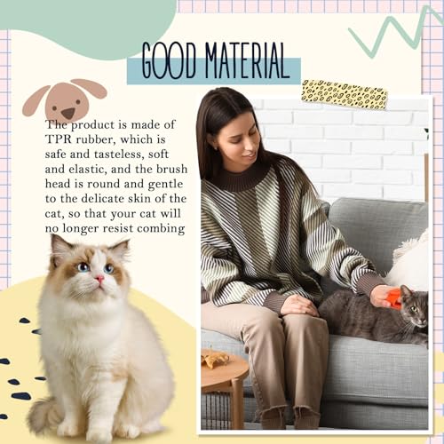 Image of Maxdot 8 Pcs Cat Self Groomer Brush Adjustable Rubber Cat Combs for Indoor Corner Kitten Face Scratcher Massager Bathing Brush (Blue, Yellow, Pink, Orange)