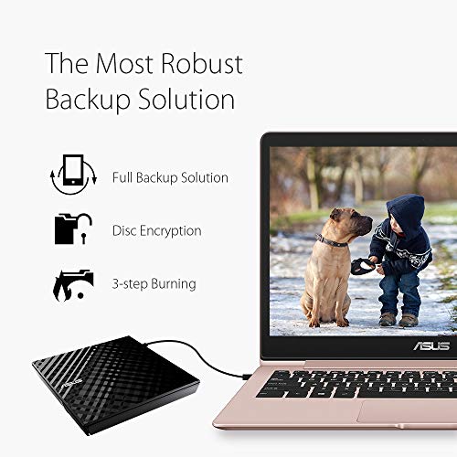 Image of ASUS LITE Portable USB 2.0 Slim 8X DVD /Burner + /- Rewriter External Drive, Compatible with Both Mac & Windows, Black (SDRW-08D2S-U /BLK /G /AS), 1 Year Warranty