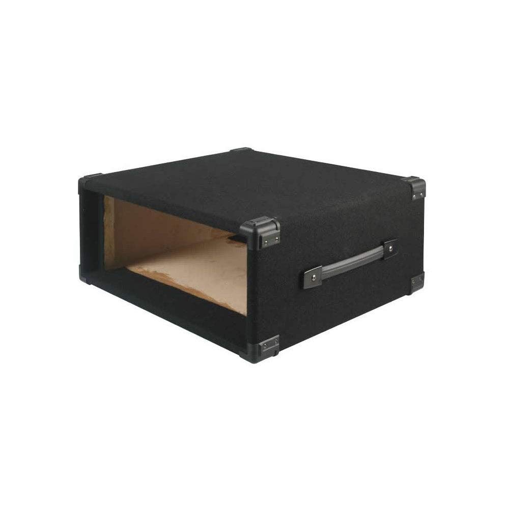 Pulse 4U 19"" Carpet Covered Wooden Rack Sleeve Enclosure Black DJ PA Amp Mixer