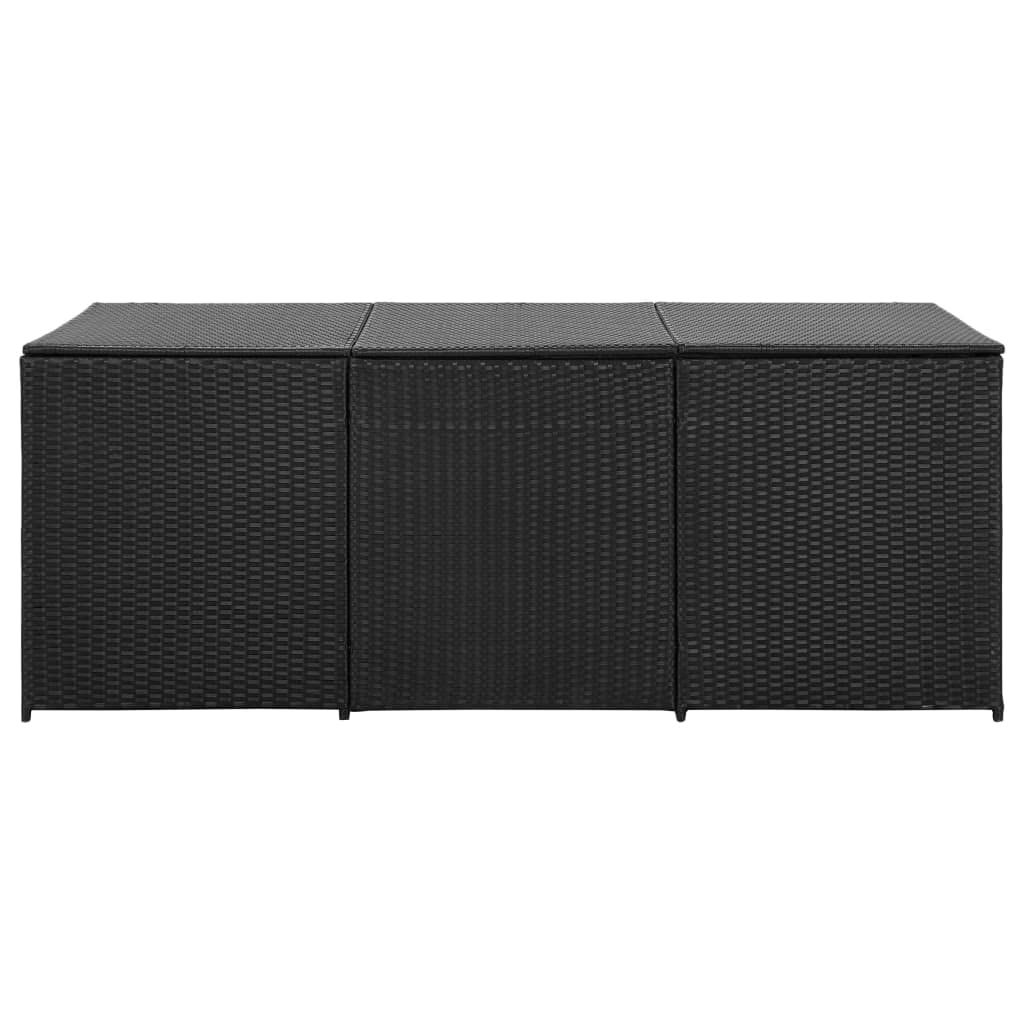 Coffre de Rangement Extérieur en Résine Tressée, Boîte de Rangement Jardin, Coffre de Stockage 180x90x75 cm (Noir)