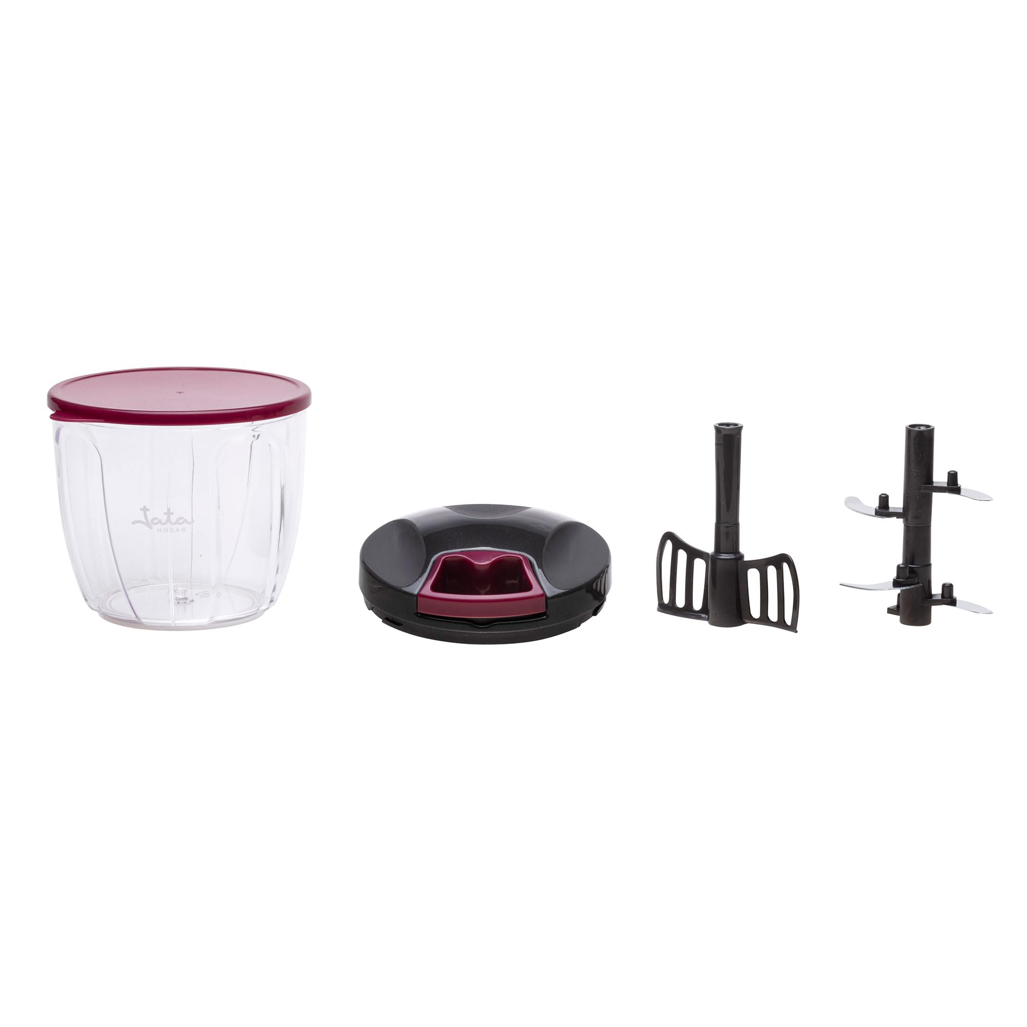 Picadora Manual JATA HOGAR HMAQ4506 900 ml, Trituradora de Alimentos Multifunción para Verduras, Cebolla, Ajo y Frutos Secos, Batidora Manual