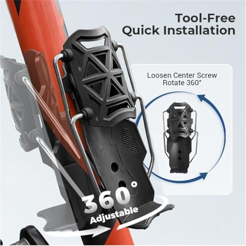 Image of Bike Cup Holder Motorcycle Bicycle Water Bottle Holder Bicycle Bumper Cup Holder 360 Rotation Fit Adaptive Cycling & Motorcycle Cup Holder with Automatic Clamping (Mysterious Black)