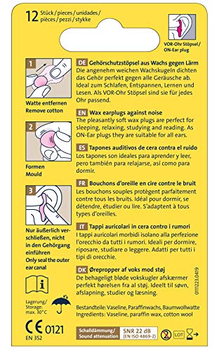 Ohropax Classic Oordopjes voor bescherming tegen lawaai, wasoordopjes om te ontspannen en te slapen en als bescherming… - Image 4