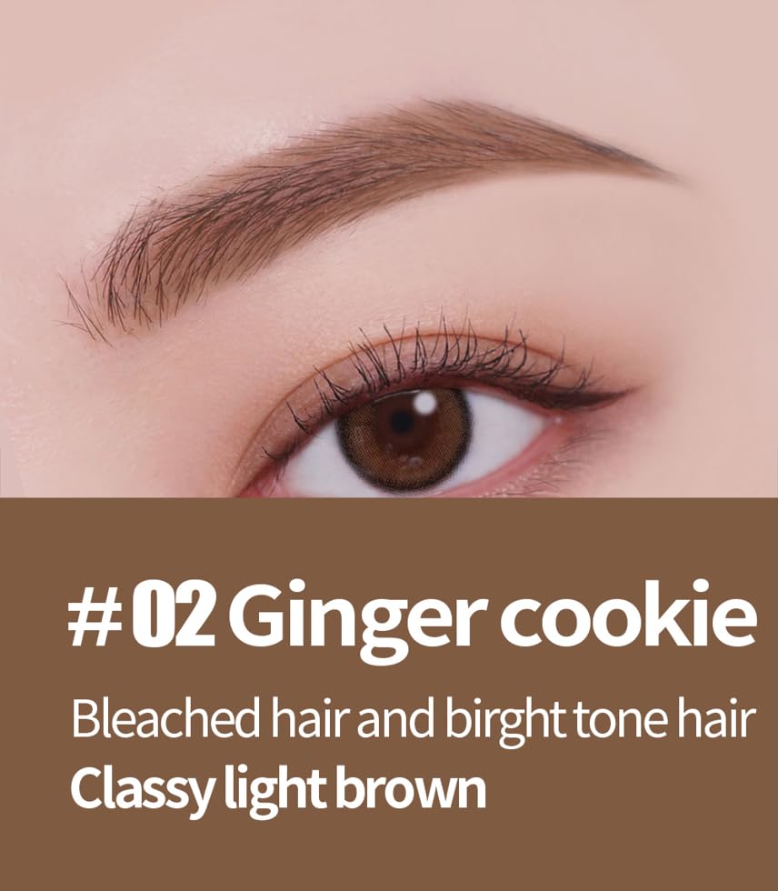 COSNORI Slim Eyebrow Pencil 02 Ginger Cookie - 2mm Micro-Fine Pencil Brow with Brush, Natural-Looking Brows, Long Lasting & Waterproof, Micro-Slim, Soft drawing, 0.005oz (0.13g) - Image 7