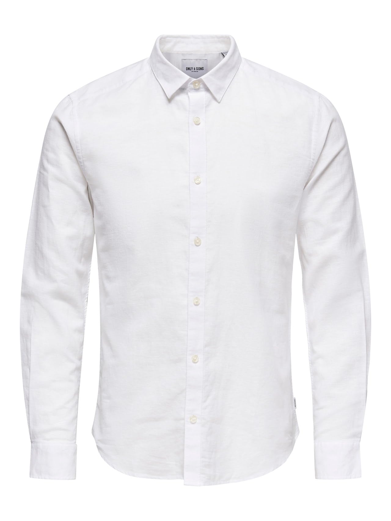 ONLY & SONS Men's Onscaiden LS Solid Linen Shirt Noos Shirt - White - XS