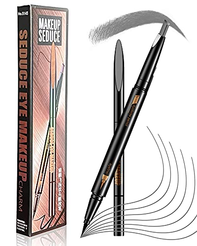 Grayish Brown Eyebrow Dye Pencil Waterproof Liquid Eyeliner Stamp Pen Makeup Pencils Stay All Day Double Sided For Women Girls
