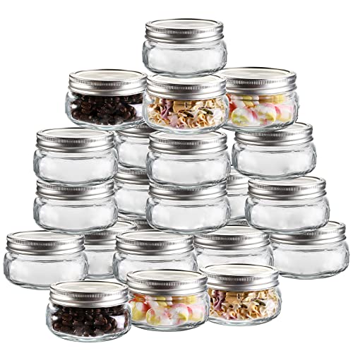 Tebery 24 Stück Einmachgläser mit breiter Öffnung, 240 ml Einmachgläser mit luftdichtem Deckel und Bändern zum Einkochen… - Image 3