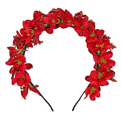 Preisvergleich Produktbild Trachtenland Blumen Haarreif Ranya - Rot