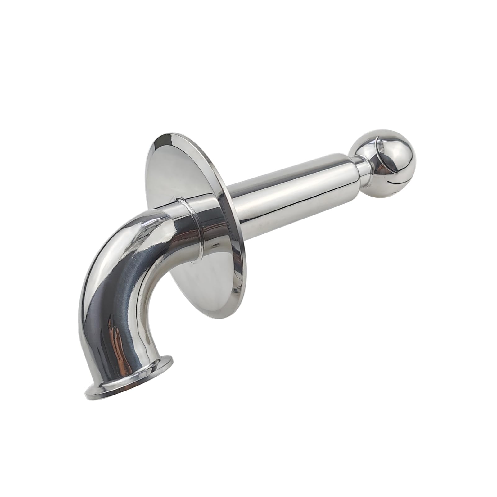 Rotating CIP Spray Ball 4" Tri Clamp Cap Spray Ball with 1.5" Tri Clamp Elbow Compatible Inlet