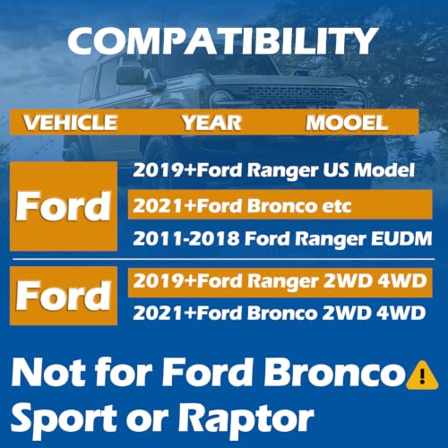 Image of dynofit 1.5 inch Wheel Spacers + 2.5 inch Front Leveling Lift Kit Fit 2019-2026 Ford Ranger & 2021-2026 Ford Bronco(Not Sport /Raptor), 6x139.7 Hubcentric Wheel Spacers M12x1.5 Studs Suspension Strut Spacer