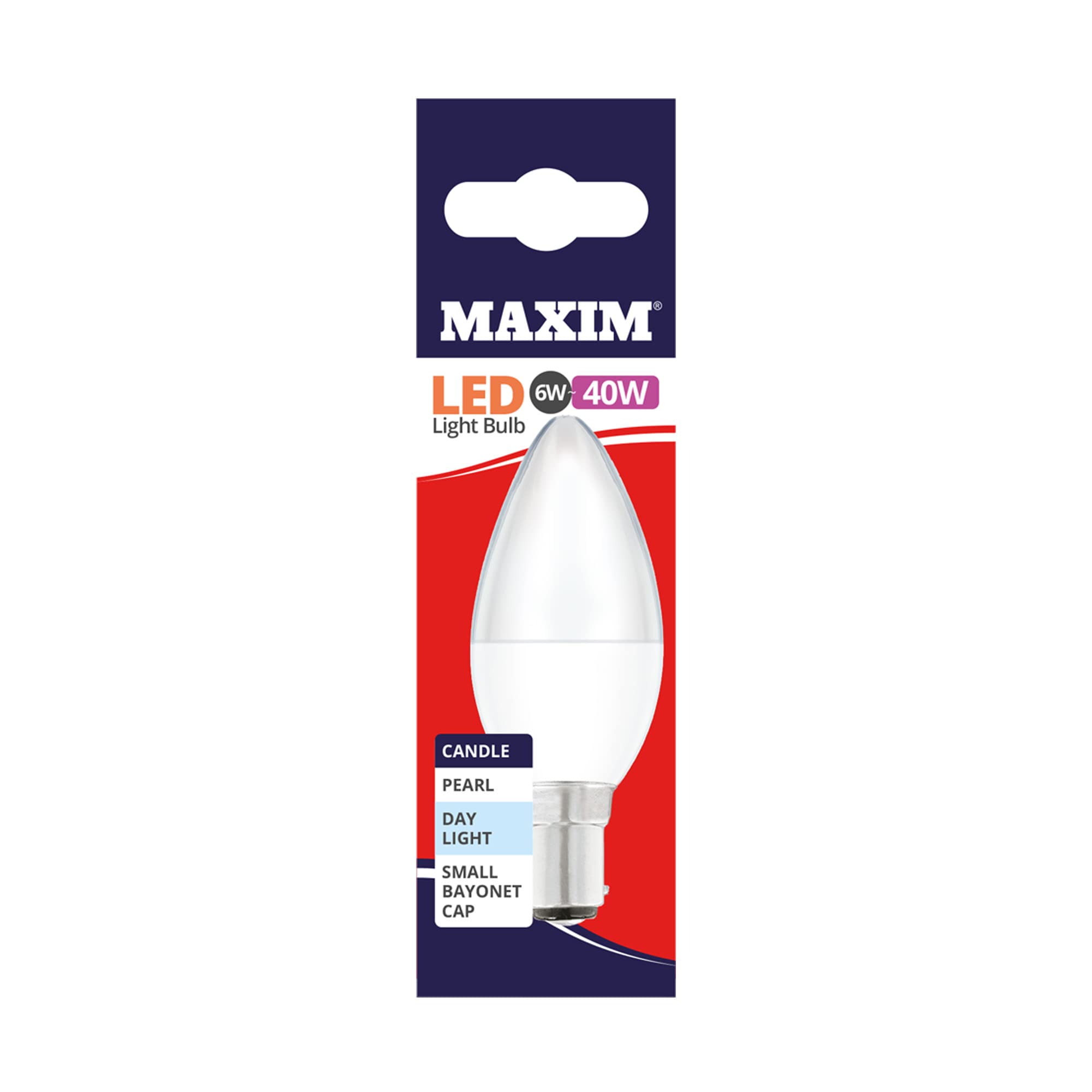 Maxim Day Light Led Bulbs [Pack Of 10] Type: Candle (Day Light) 6Watts (40Watts) / Pearl Finish / 15 000 Hours/Energy Saving Multipack 40Mlcb15d5x10