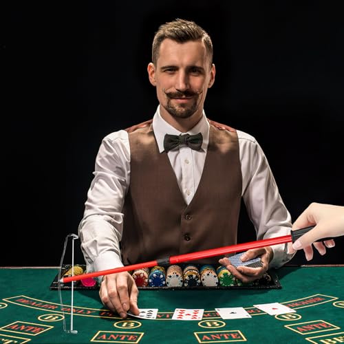 Empujador telescópico de fichas en acero inoxidable para torneos de póquer 4