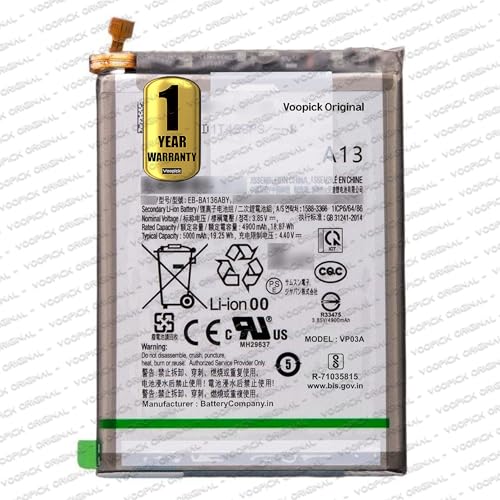 Image of EB-BA136ABY Battery Compatible for Samsung Galaxy A13 (SM-A135F, SM-A135F /DS, SM-A135M, SM-A135U, SM-A135U1, SM-A135N) with 1 Year Warranty. [5000mAh-Capacity]