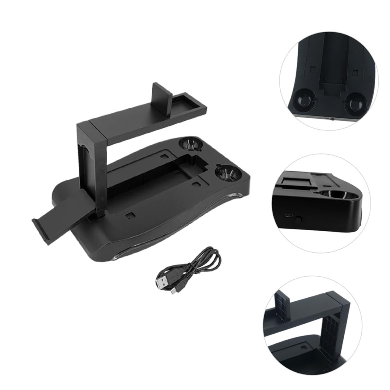 COLLBATH Supporto di Ricarica per Controller Vr, Base Multifunzione in Abs Nero per Console Vr, Salvaspazio e Display da Gaming