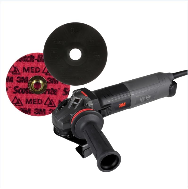 Image of 3M Electric Angle Grinder, 11131, VS, 6 in Paddle Switch, 120V